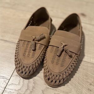 Men’s River Island Leather Woven Loafers